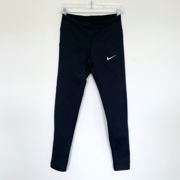 Nike Dri Fit Leggings with Drawstring Mesh Running Legging - Picture 1 of 8